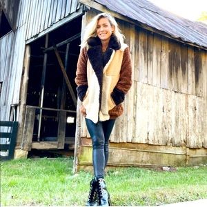 A.L.C Stefan Colorblocked Teddy Coat